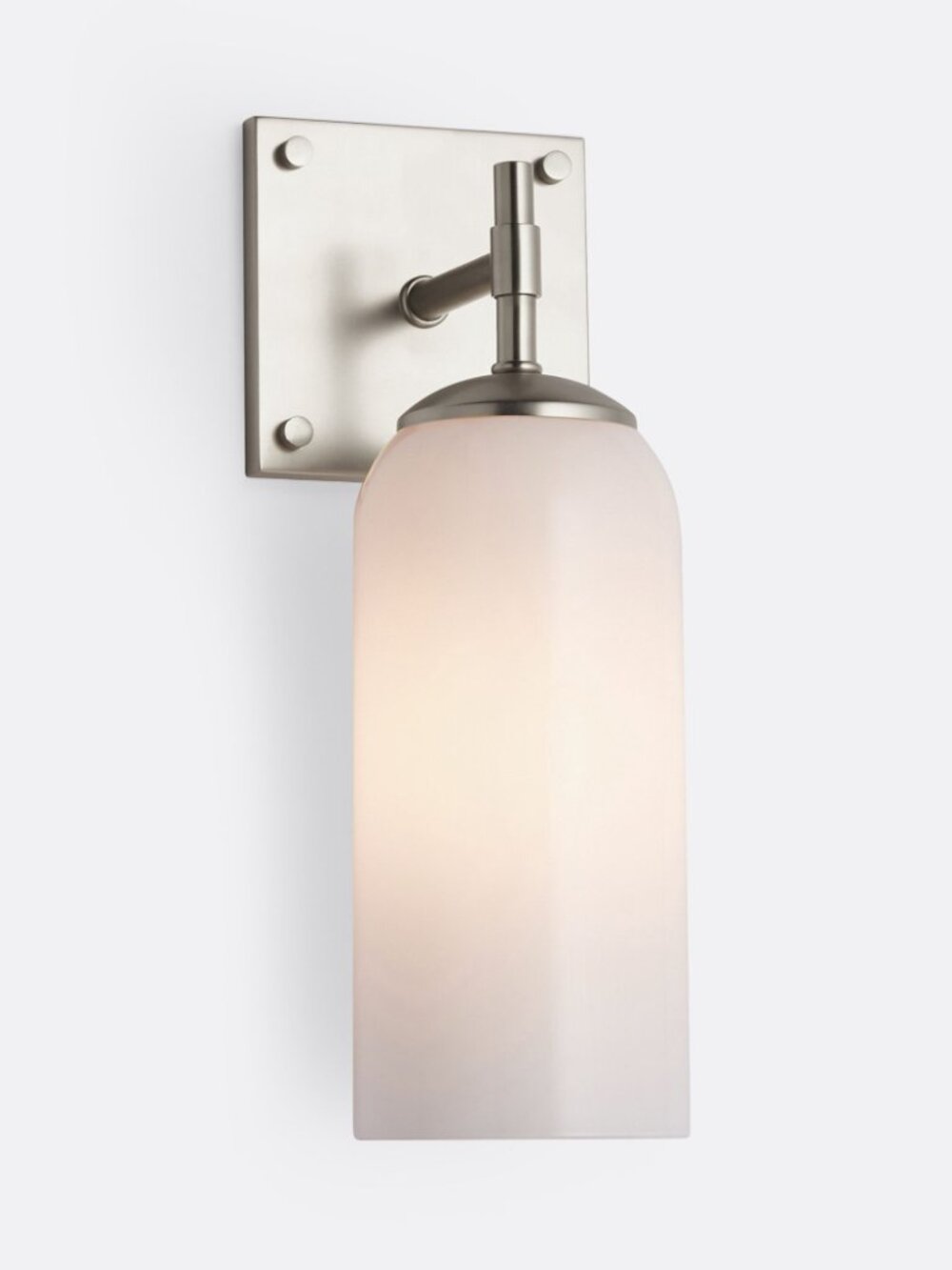 Rejuvenation Wren Sconce Wall Light Fixture Brushed Nickel w/ Glass Shade NIB
